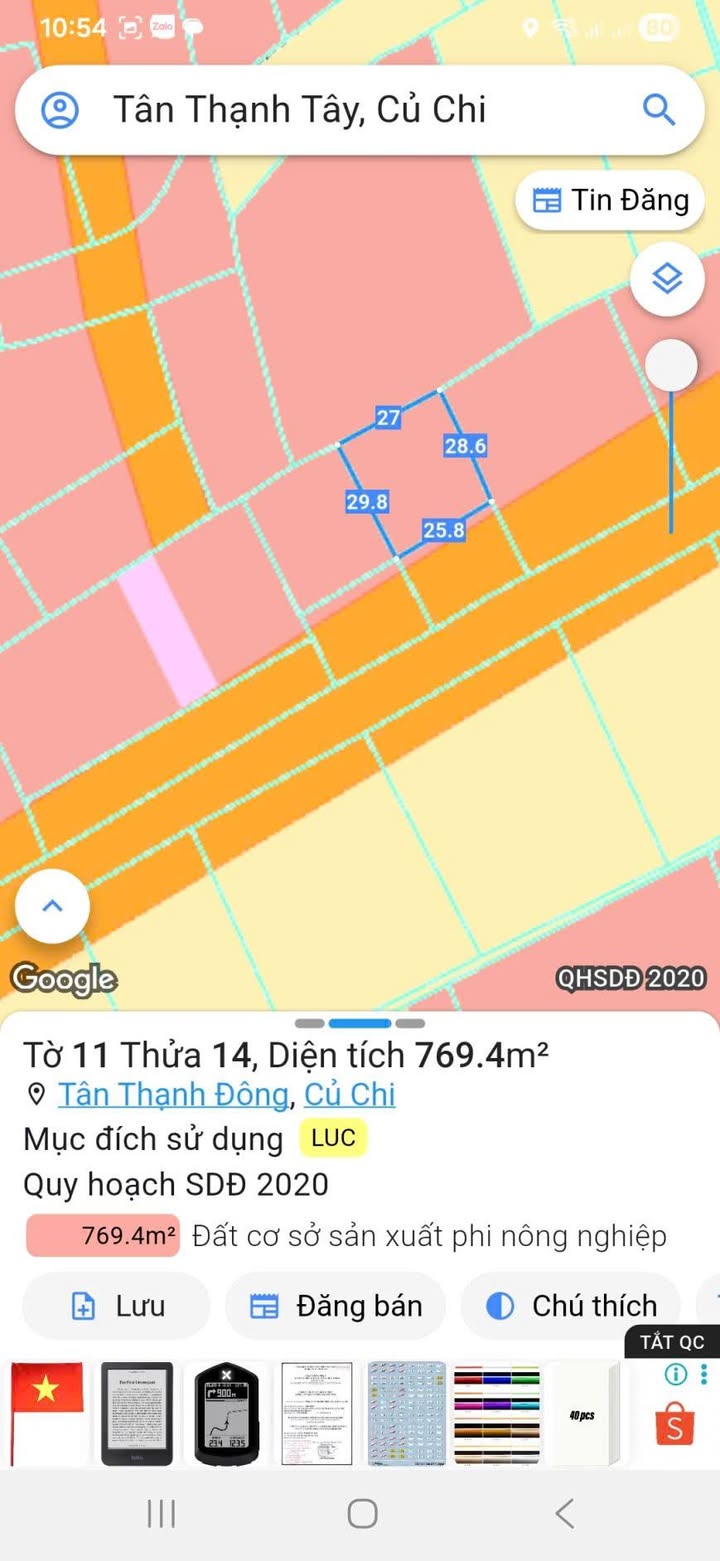 Bán lô đất mặt tiền đường Hồ Văn Tắng, xã Tân Thạnh Đông, Củ Chi 1200m² - Tiềm năng sinh lời cao!