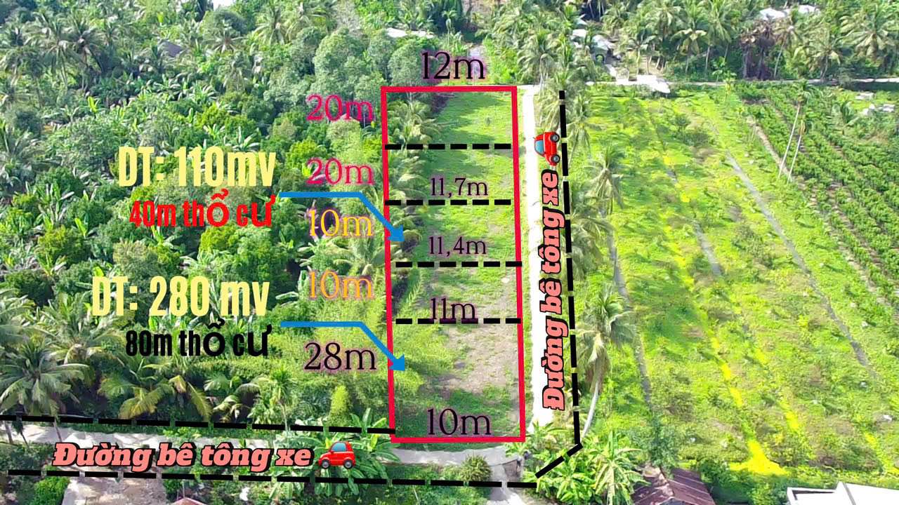 Đất nền xã Tân Mỹ, Trà Ôn, Vĩnh Long 280m² - Đầu tư sinh lời ngay!