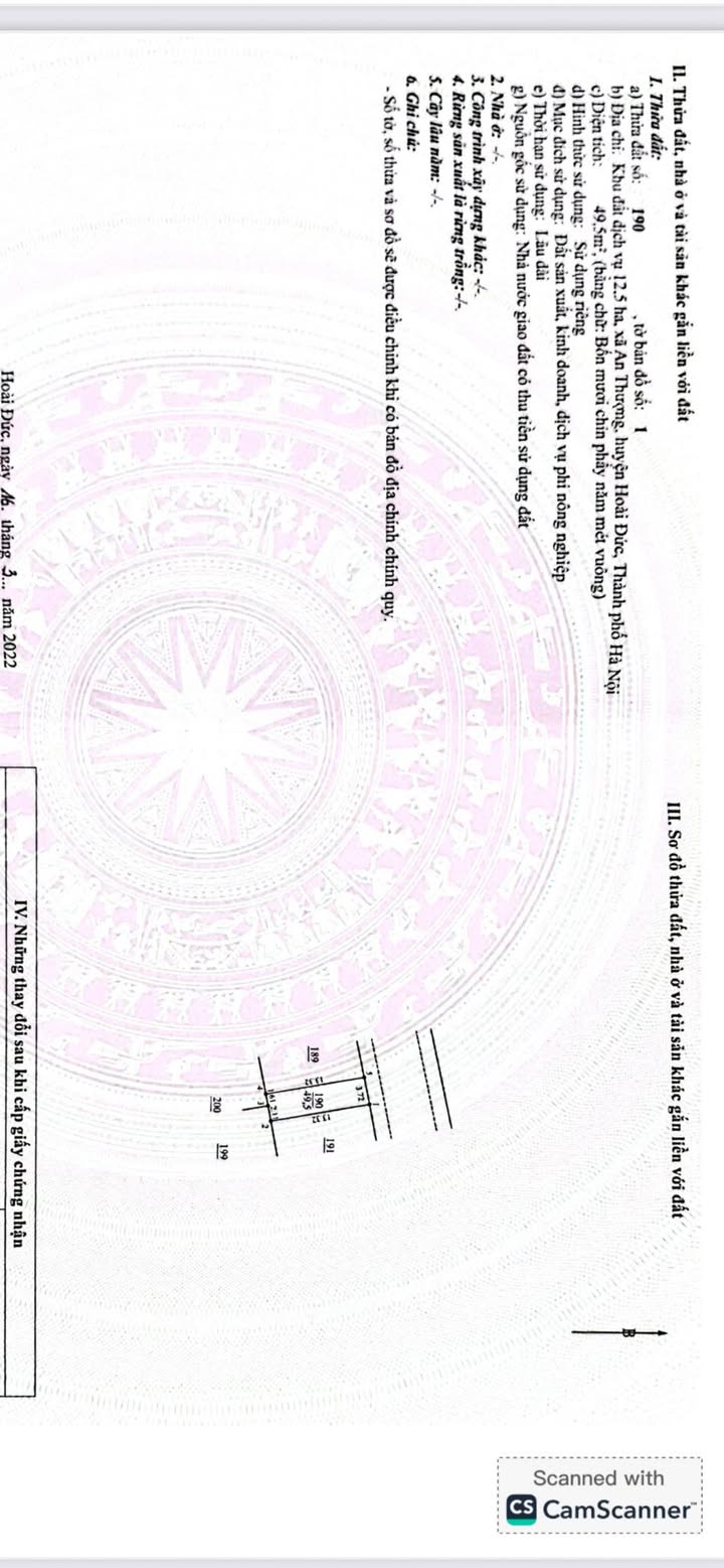 Đất dịch vụ An Thượng Hoài Đức 49,5m² - Chính chủ bán giá thỏa thuận