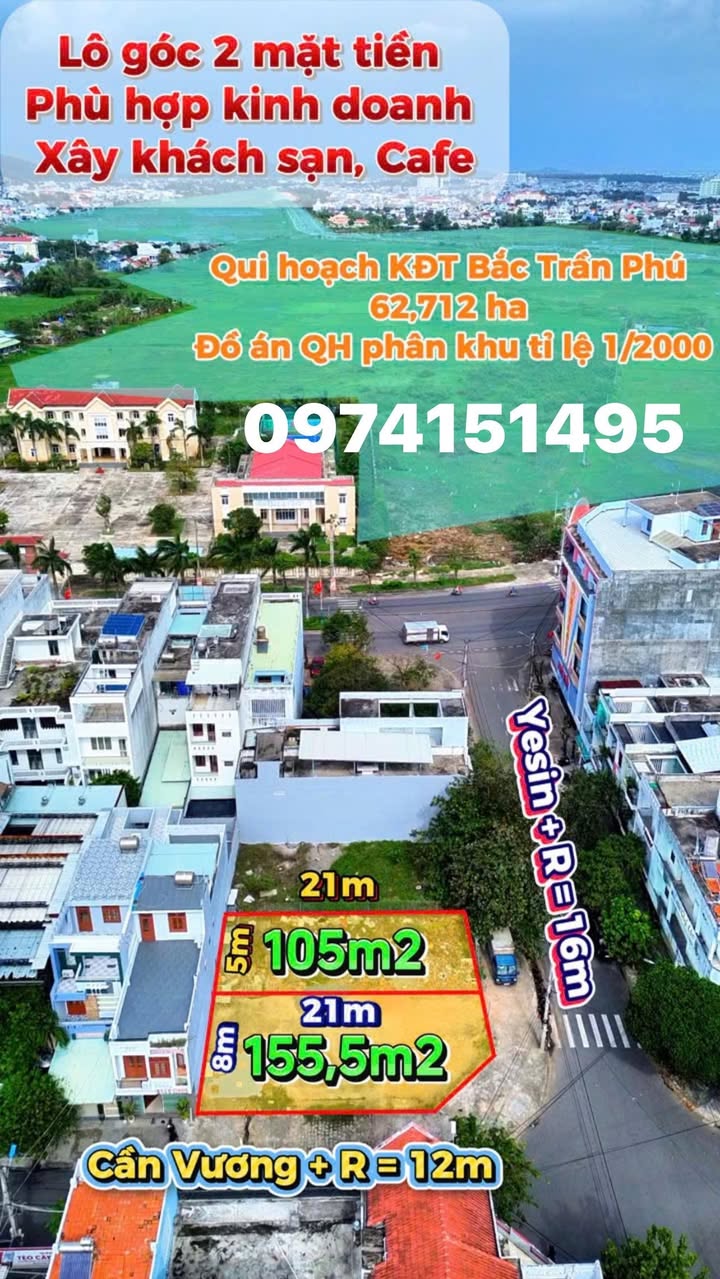 Lô góc 2 mặt tiền đường Yersin, Tuy Hoà 260,5m² giá 12 tỷ - Đầu tư sinh lời ngay!