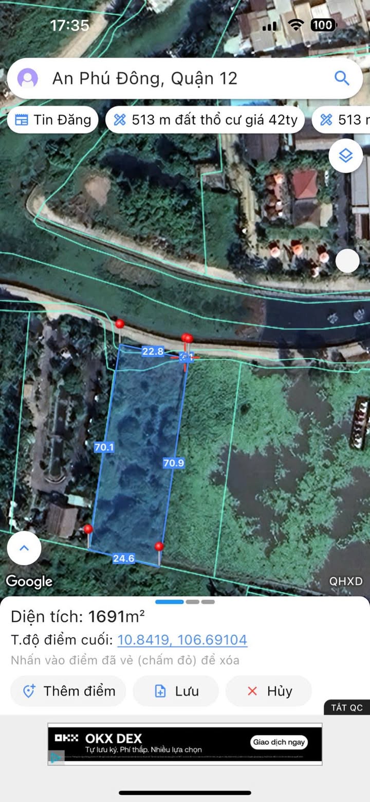 Đất Nông Nghiệp Hẻm 1/ Đường Ven Sông Vàm Thuật, Quận 12, 1412m² - Bán Gấp Giá 13 Tỷ