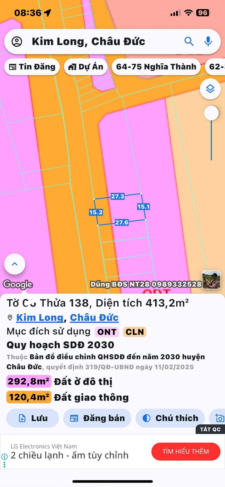 Đất thổ cư Quốc lộ 56, Kim Long, 2715m² giá 190 triệu - Cơ hội đầu tư tuyệt vời!