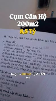 Căn hộ Tháp Tam Thắng Vũng Tàu 200m² giá 7.8 tỷ - Thương lượng thoải mái!