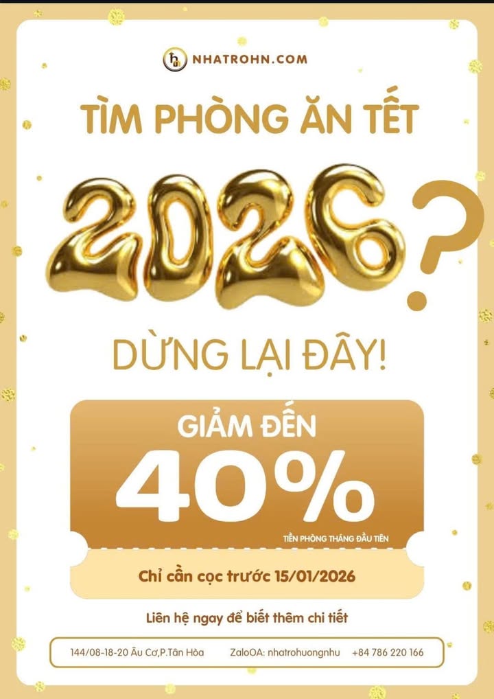 Phòng trọ Tân Hòa, Tân Bình 2.2 triệu - Ưu đãi lên đến 40% cho bạn mới!