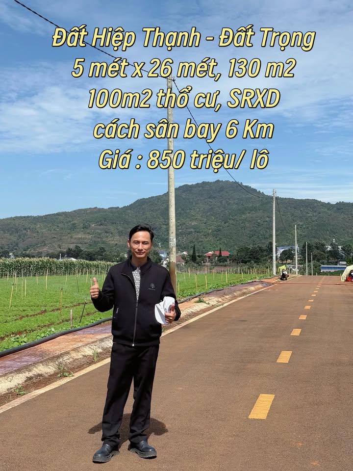 Đất nền Hiệp Thạnh, Đức Trọng 130m² giá 850 triệu - Sổ hồng riêng chính chủ!