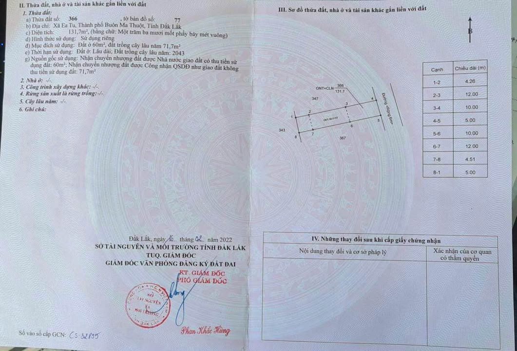 Đất nền Buôn Ma Thuột 132.5m² giá 890 triệu - Đầu tư sinh lời ngay!