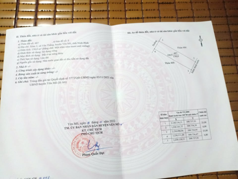 Đất nền Yên Thắng, Yên Mô, Ninh Bình 150m² - Giá thỏa thuận hấp dẫn!