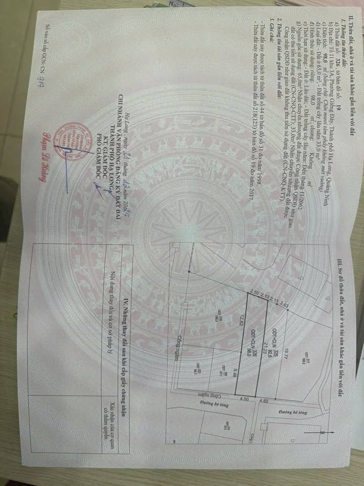 Đất nền Giếng Đáy Hạ Long 98m² giá 1.8 tỷ - Ngõ ô tô, hướng Đông