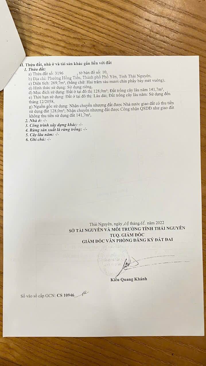 Đất nền tại khu Công nghiệp Điềm Thụy 269.7m² giá 3 tỷ - Đầu tư sinh lời hấp dẫn!