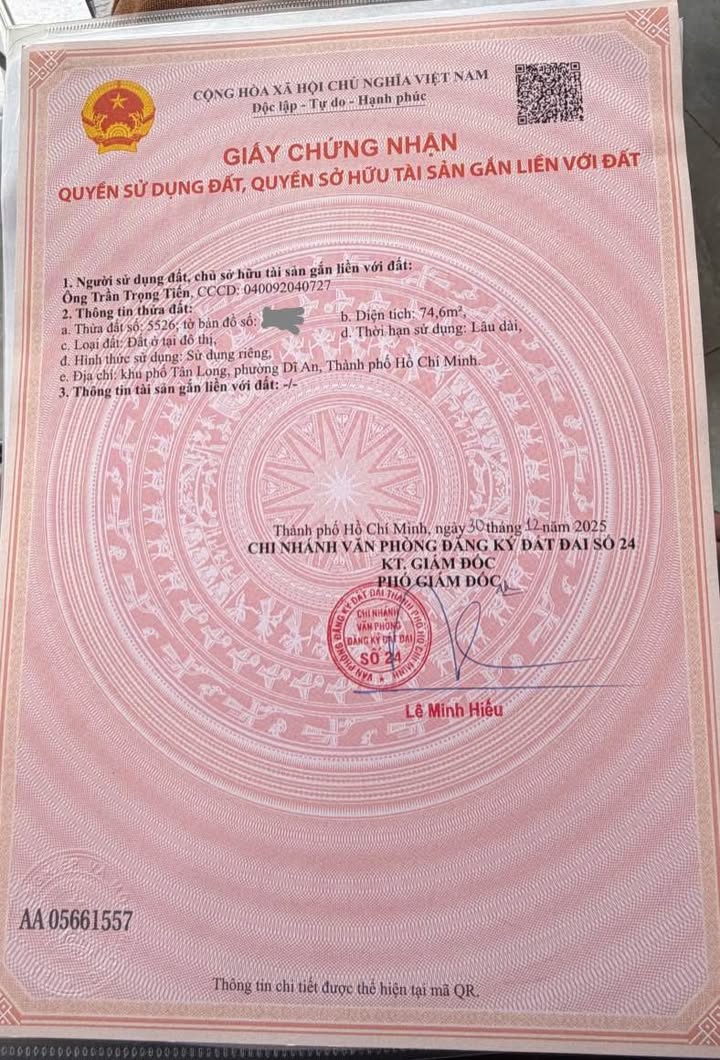 Đất nền Đoàn Thị Kia, Dĩ An 75m² giá 3.6 tỷ - Vị trí đẹp, tiềm năng phát triển!