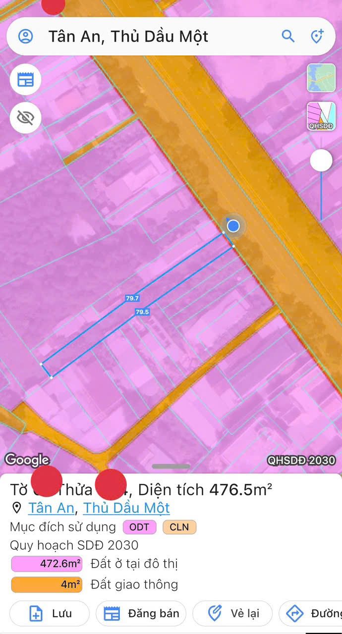 Đất Tân An Thủ Dầu Một 477m² giá 5.8 tỷ - Đầu tư sinh lời ngay!
