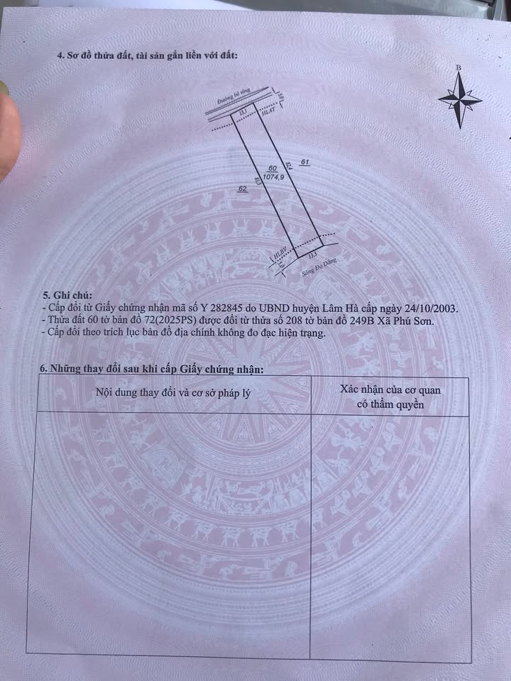 Đất thổ cư Phú Sơn Lâm Hà 1040m² giá 975 triệu - Sổ Hồng chính chủ, tiện ích đầy đủ!