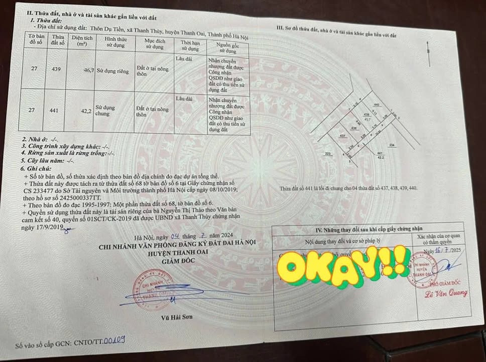 Đất thổ cư Thôn Dụ Tiền, Xã Tam Hưng 46.7m² giá 3.8 tỷ - Đầu tư sinh lời ngay!