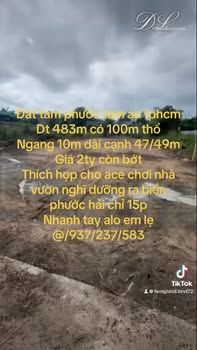 Đất nền Tam Phước, Long Điền 483.3m² giá 2 tỷ - Đầu tư sinh lời ngay!