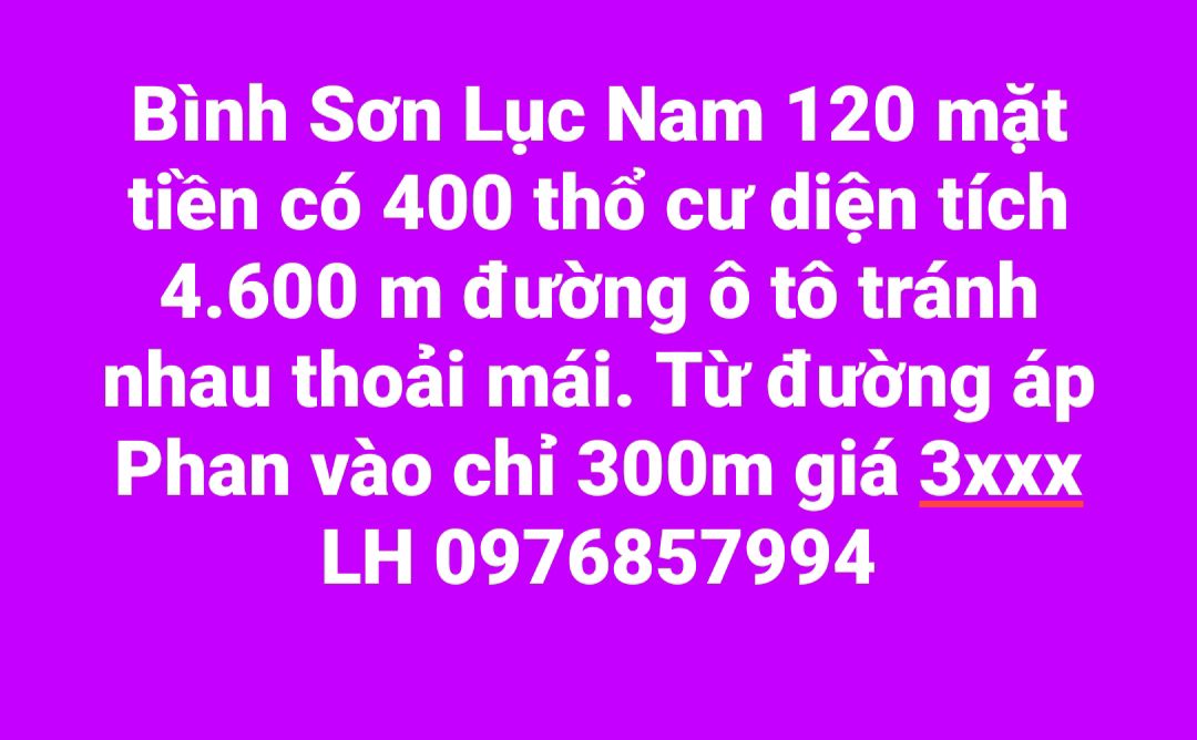 Đất thổ cư Bình Sơn Lục Nam 4600m² - Sổ đỏ chính chủ, giá thỏa thuận!