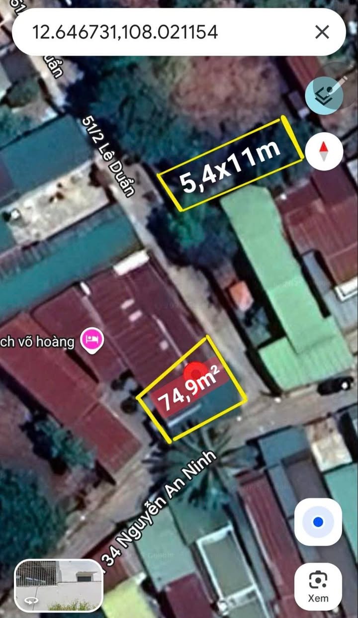 Đất nền Hẻm 34 Nguyễn An Ninh, Buôn Ma Thuột 60m² giá 1.56 tỷ - Đầu tư sinh lời ngay!