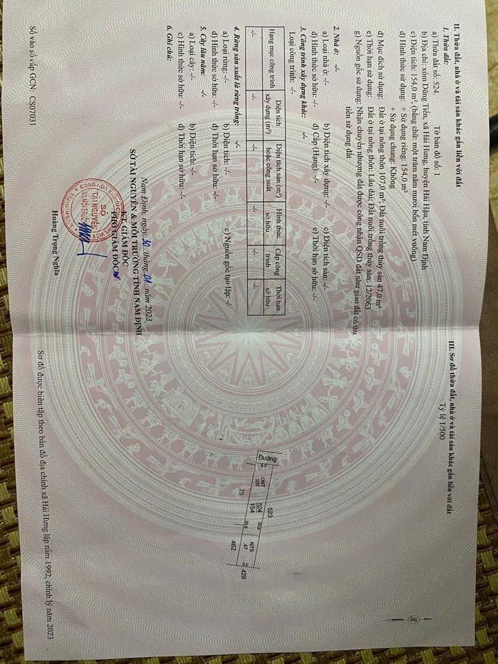 Lô đất Hải Hưng, Hải Hậu 154m² giá chỉ 500 triệu - Cơ hội đầu tư hấp dẫn!