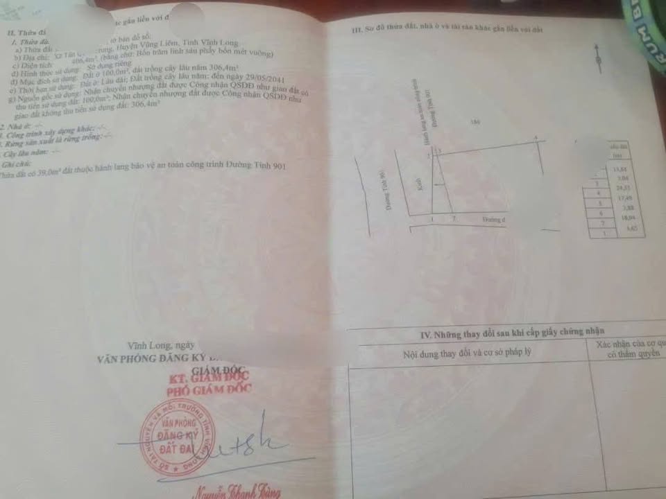 Đất nền Tân Quới Trung Vũng Liêm 406,4m² giá 1,8 tỷ - Mặt tiền 2 đường thuận lợi kinh doanh!