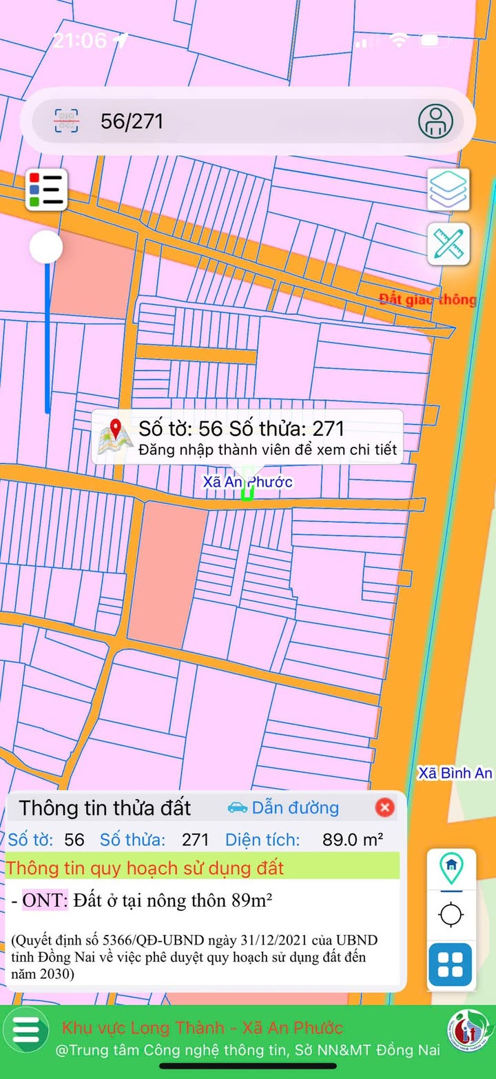 Đất nền ấp 1 xã An Phước 89.25m² giá 2 tỷ - Vị trí tiềm năng phát triển!