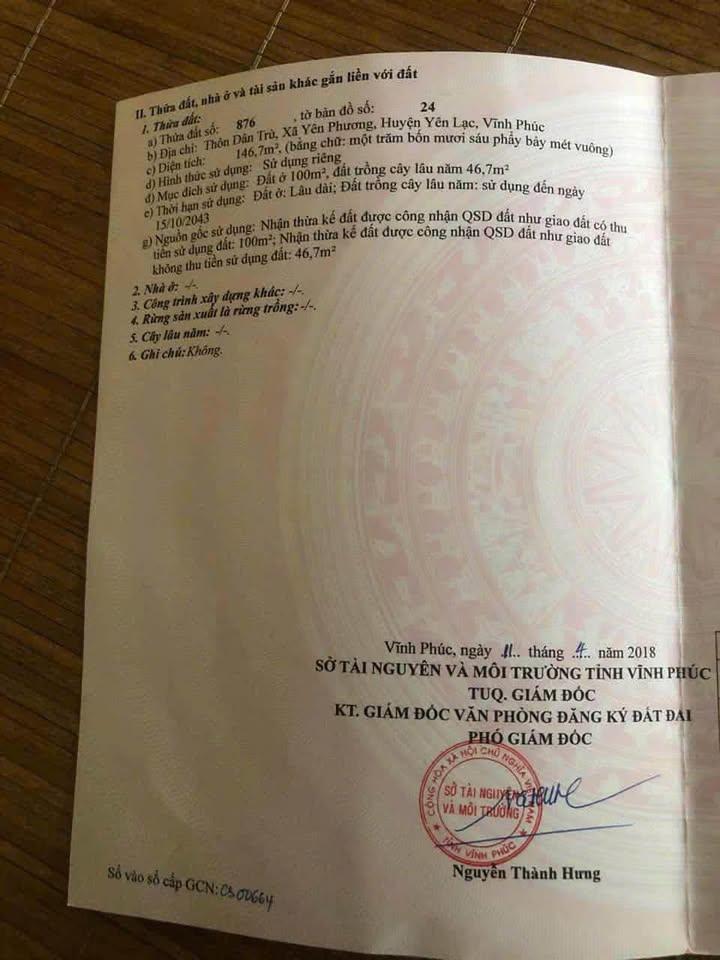 Đất thổ cư Yên Phương Yên Lạc 146m² giá 2.5 tỷ - Đầu tư sinh lời ngay!