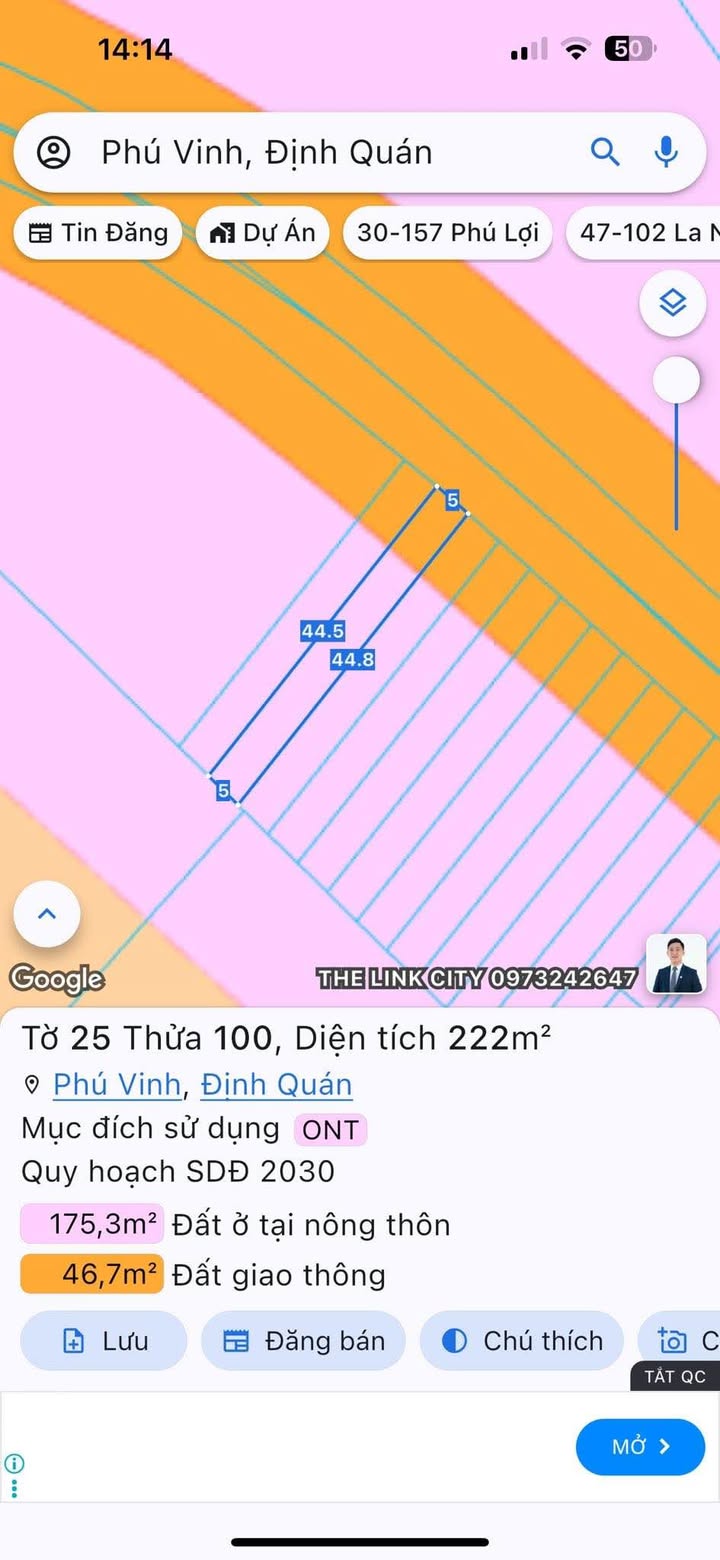 Đất nền mặt tiền đường Km118, Phú Vinh, Định Quán 220m² giá 800 triệu - Sổ đỏ chính chủ!