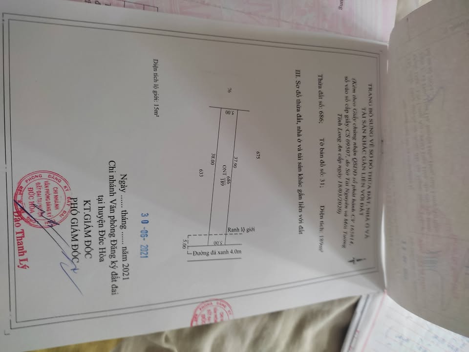 Đất thổ cư 189m² tại Mỹ Hạnh Bắc, Long An - Gần Tỉnh lộ 9, giá thỏa thuận!