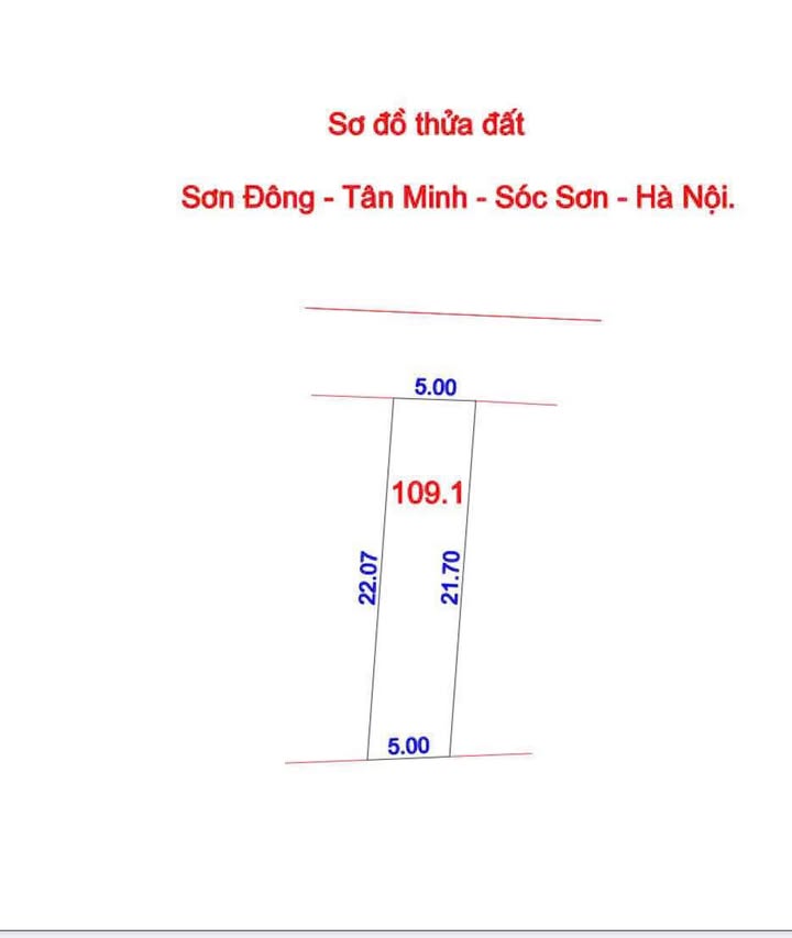 Bán đất 109m² Vệ Sơn Đông, Tân Minh, Sóc Sơn - Cạnh sân quần ngựa, giá thỏa thuận!