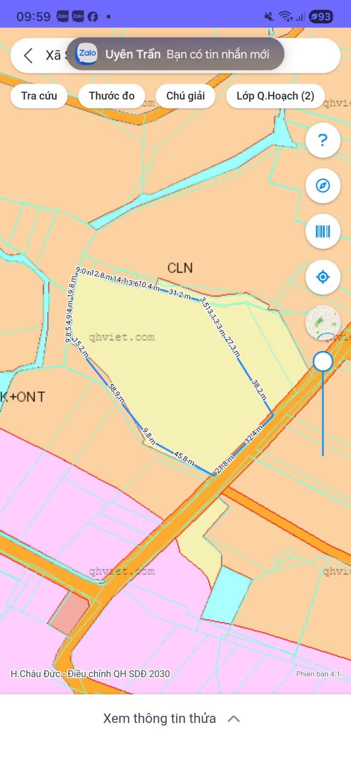 Đất nền Suối Rao Châu Đức 9600m² giá 5.334 tỷ - Đường nhựa khu dân cư thuận lợi!