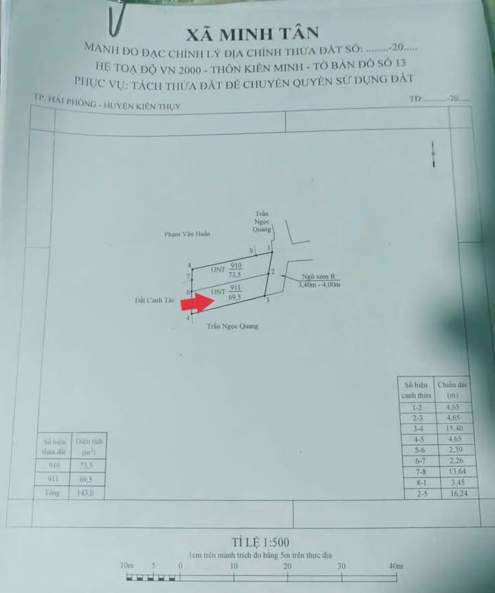 Bán lô đất Minh Tân - Kiến Thụy - Hải Phòng 69.5m² giá 1 tỷ - Vị trí đắc địa, tiện ích đầy đủ!