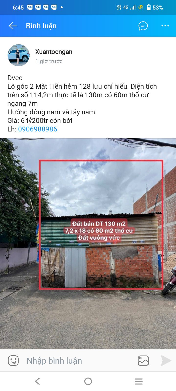 Đất nền Vũng Tàu 130m² giá 6.2 tỷ - Lô góc 2 mặt tiền hẻm rộng