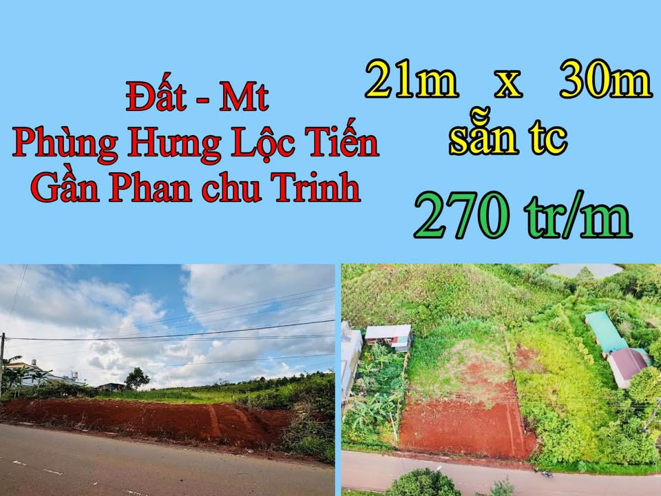 Đất mặt tiền đường Phùng Hưng, Bảo Lộc 630m² giá 5.7 tỷ - Cơ hội đầu tư hấp dẫn!