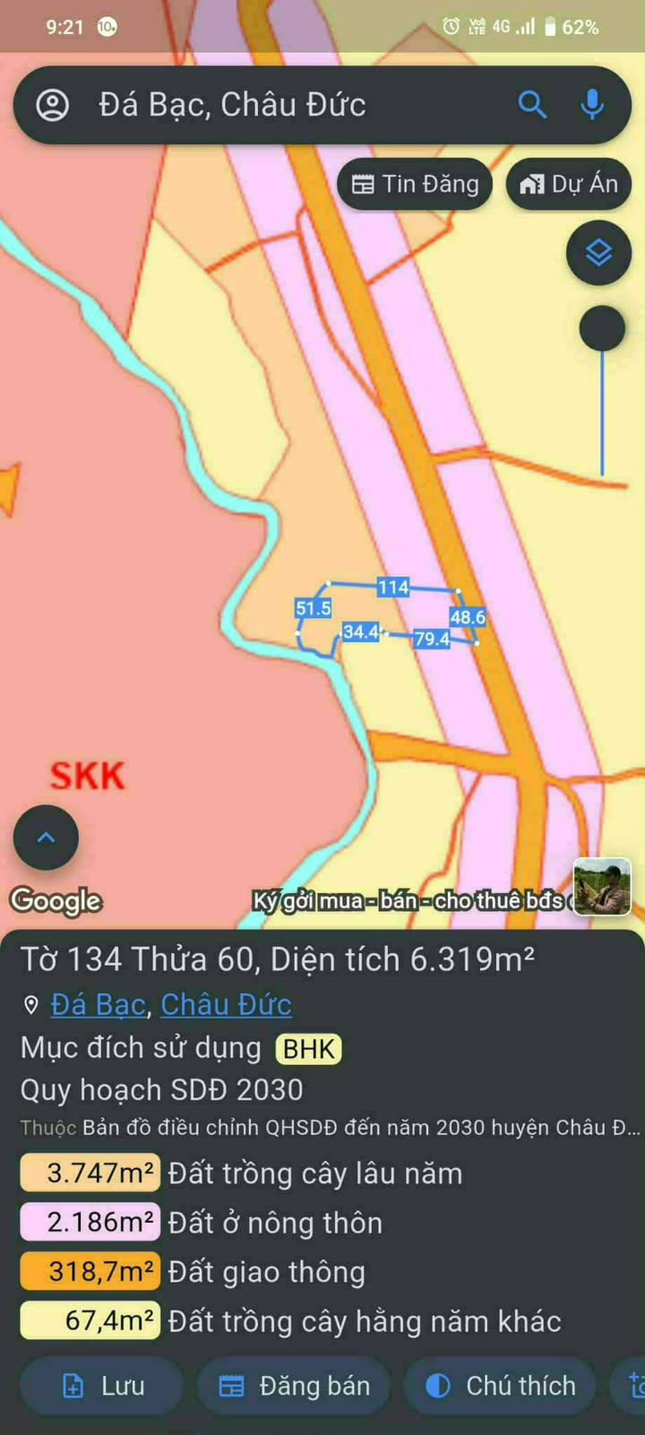Đất Nghĩa Thành Châu Đức 1333m² giá 1.48 tỷ - Cơ hội đầu tư sinh lời!