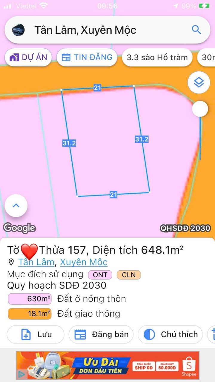 Đất nền Bàu Lâm, Xuyên Mộc, 651m² chỉ 1.26 tỷ - Cơ hội đầu tư tuyệt vời!