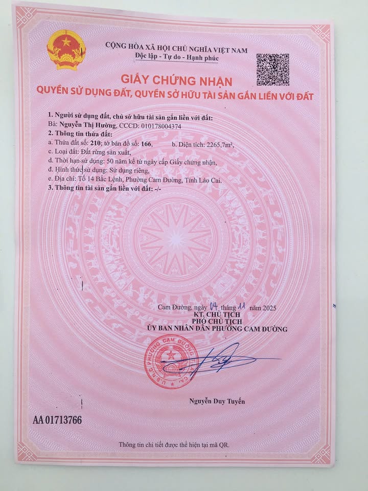 Mảnh vườn Cam Đường, Lào Cai 2265,7m² - Đầu tư lý tưởng với giá 1 tỷ!