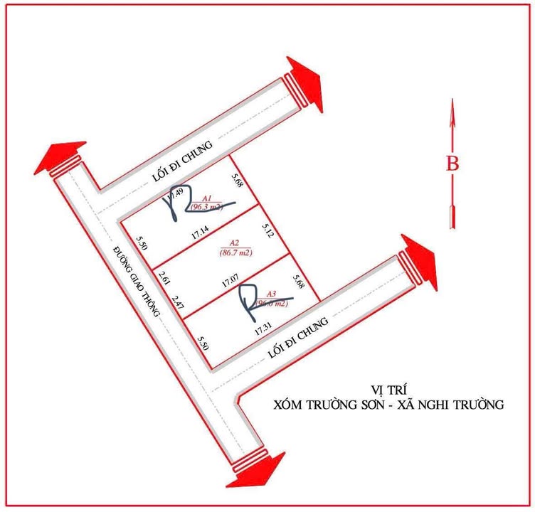 Đất nền Nghi Trường 86,7m² giá 880 triệu - Đường thông thoáng, dân cư đông đúc!
