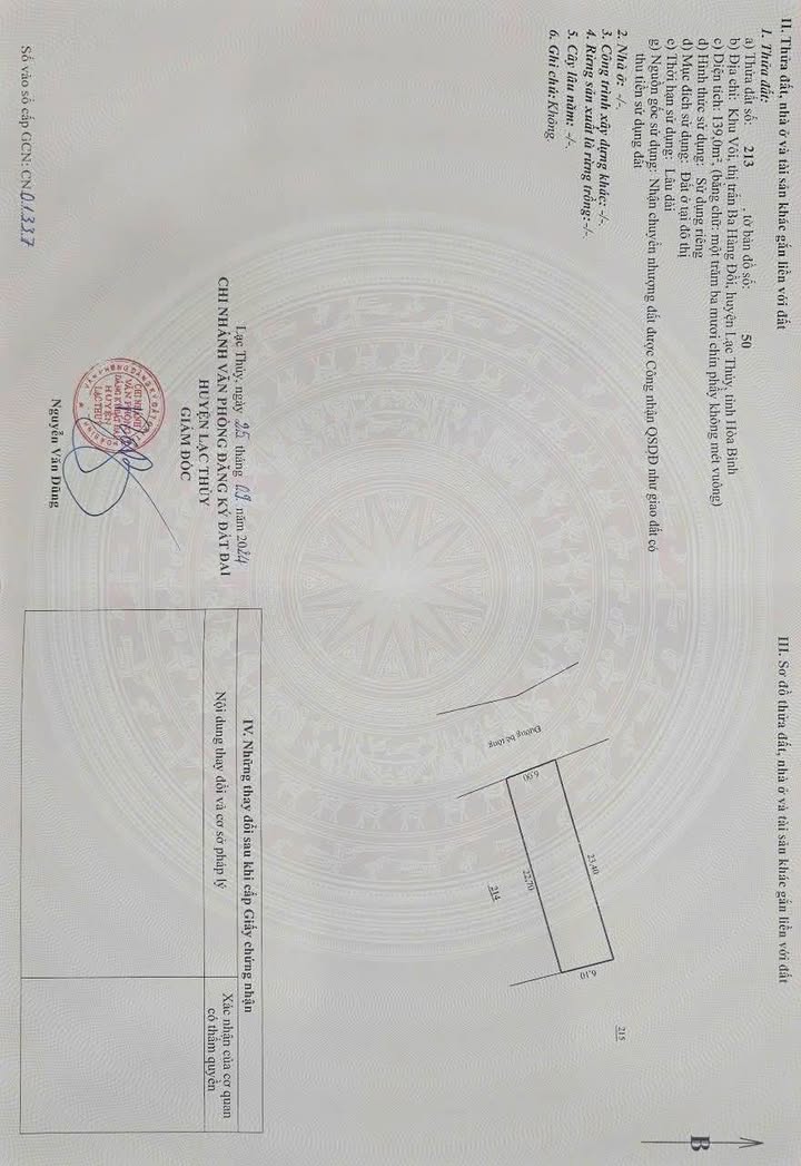 Đất nền Ba Hàng Đồi, Lạc Thủy 137m² giá 695 triệu - Sổ hồng chính chủ!