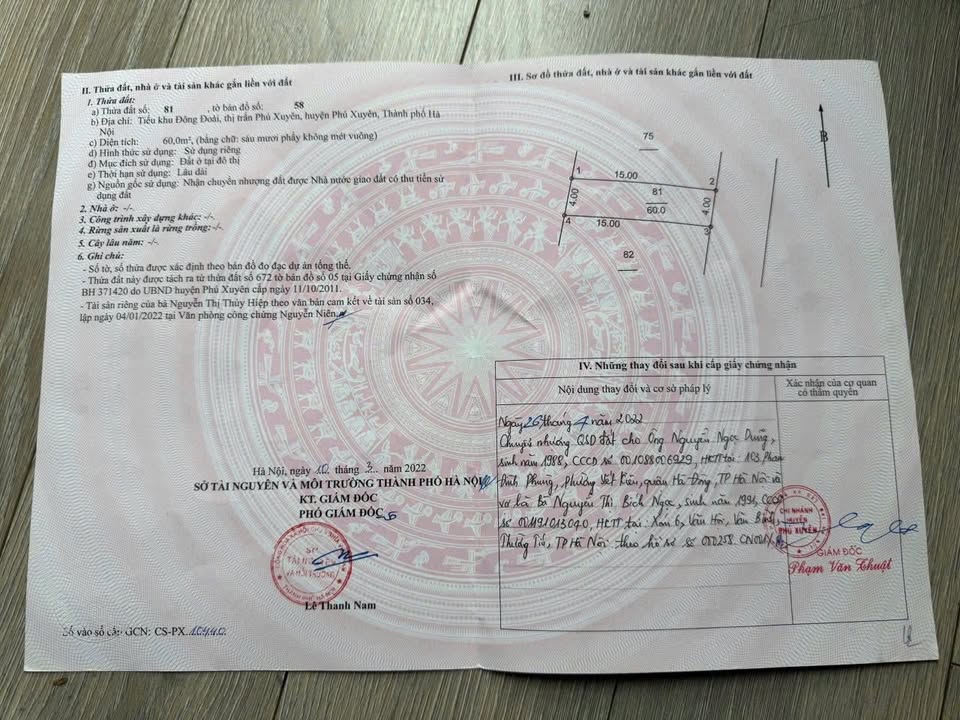 Đất nền đẹp tại thị trấn Phú Xuyên 60m² giá 3.12 tỷ - Cơ hội đầu tư hấp dẫn!