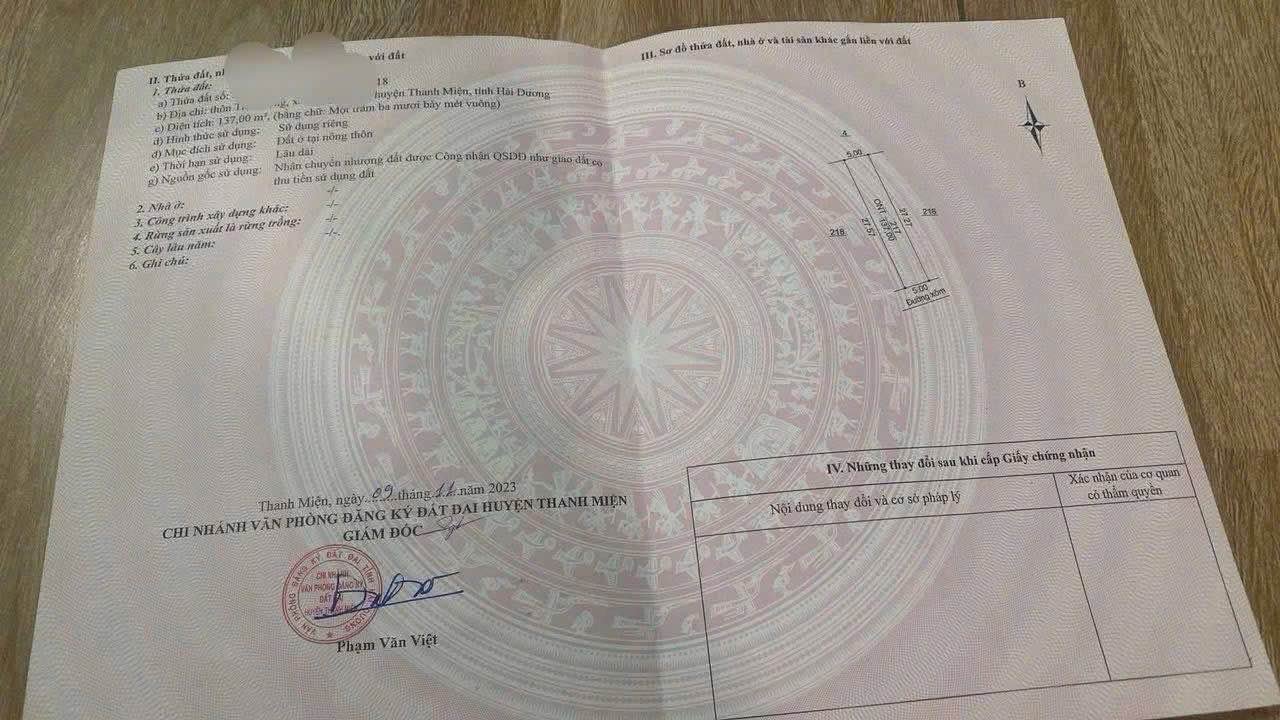 Đất thổ cư Hồng Phong, Thanh Miện 137m² - Đầu tư ngay với giá tốt!