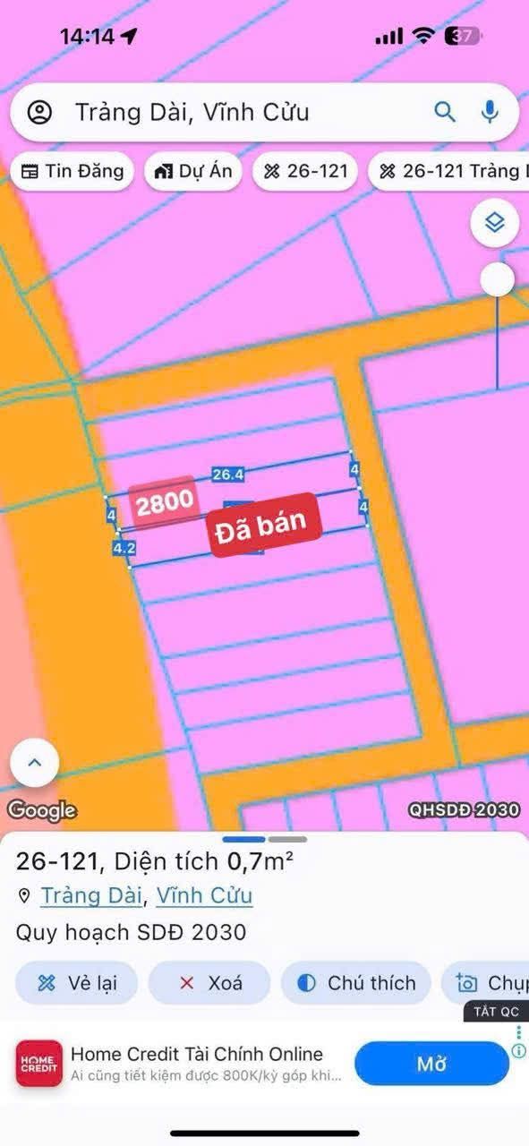 Đất thổ cư Trảng Dài Biên Hòa 104m² giá 2.8 tỷ - Chính chủ bán gấp!