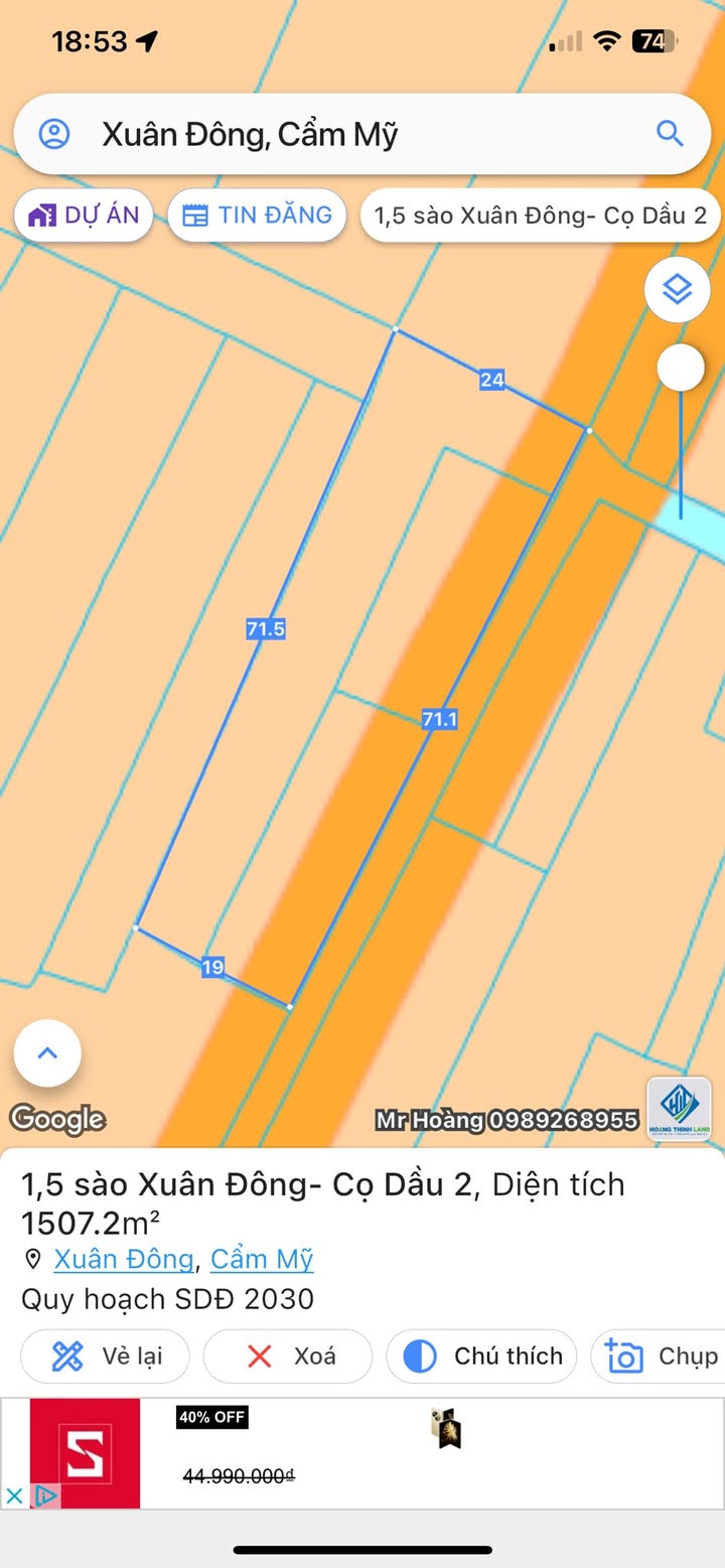 Đất nền 1,5 sào tại Xuân Đông, Cẩm Mỹ, Đồng Nai - Giá chỉ 1 tỷ!