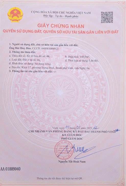 Đất nền mặt đường Trường Tiến, Hưng Bình 140m² giá 81.05 tỷ - Sổ hồng chính chủ