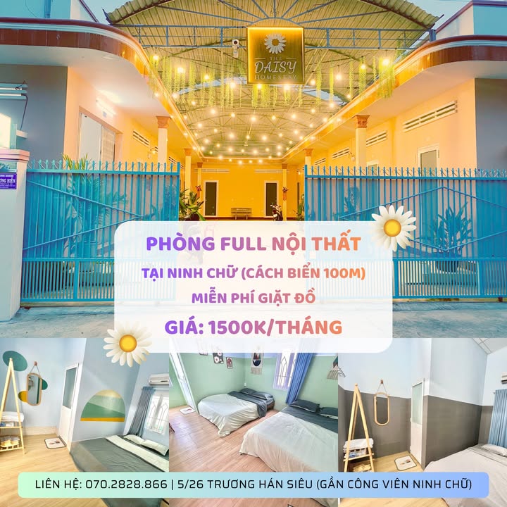 Phòng trọ Ninh Chữ 20m² giá 1.5 triệu - Full nội thất, gần biển!
