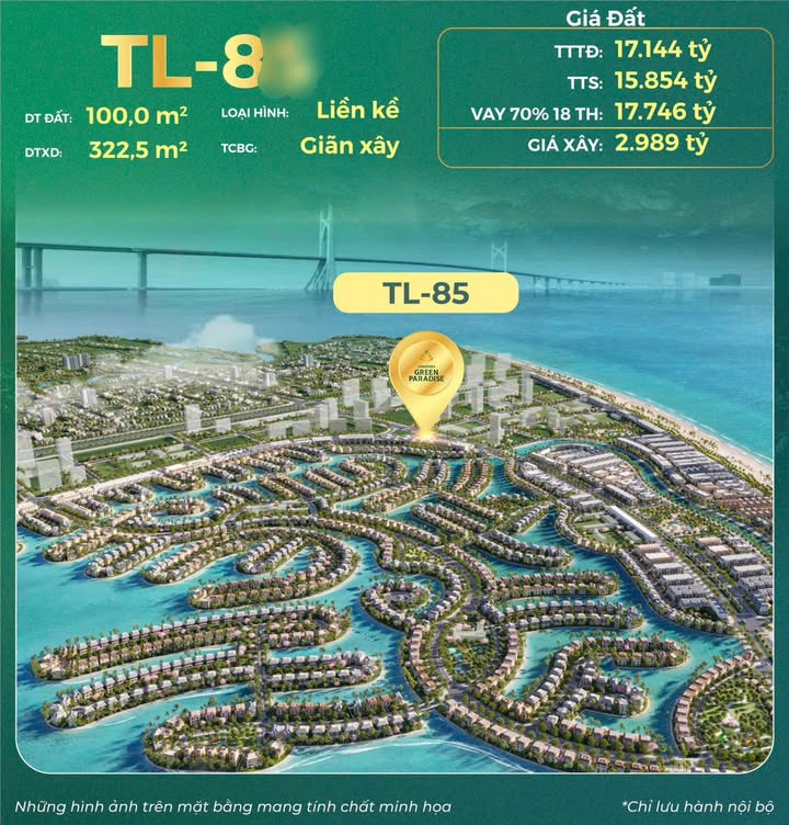 Nhà phố Vinhomes Green Paradise Cần Giờ 100m² giá 17.144 tỷ - Vị trí đắc địa cho đầu tư!