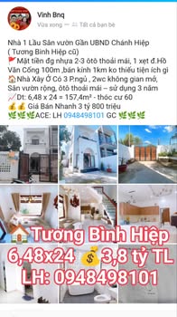 Nhà 1 Lầu Sân Vườn Thủ Dầu Một 157m² giá 3.8 tỷ - Tiện ích đầy đủ xung quanh!