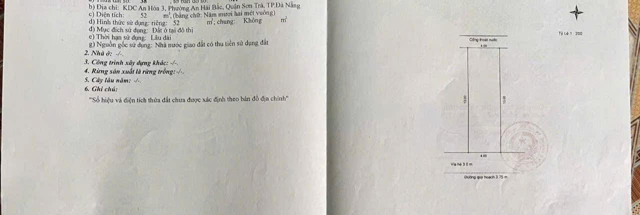 Bán đất mặt tiền An Hải 12, Sơn Trà, Đà Nẵng 52m² giá 4.8 tỷ - Cơ hội đầu tư hấp dẫn!