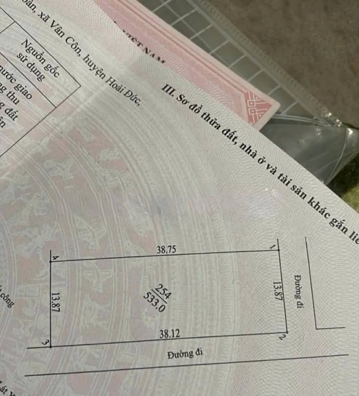 Đất trồng cây hàng năm An Khánh Hoài Đức 5.33m² - Sổ hồng chính chủ, giá thỏa thuận!