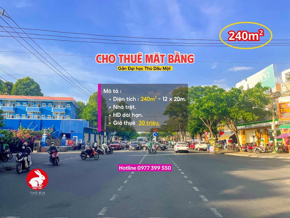Cho thuê mặt bằng Phú Lợi Thủ Dầu Một 240m² - Khu vực sầm uất gần Đại học!