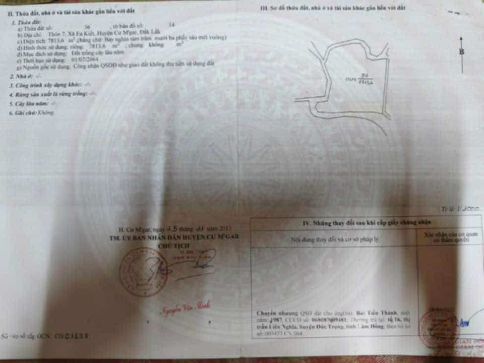 Đất nền Ea Kiết Cư M'gar 800m² giá 800 triệu - Sổ đỏ chính chủ, ô tô vào tận nơi!