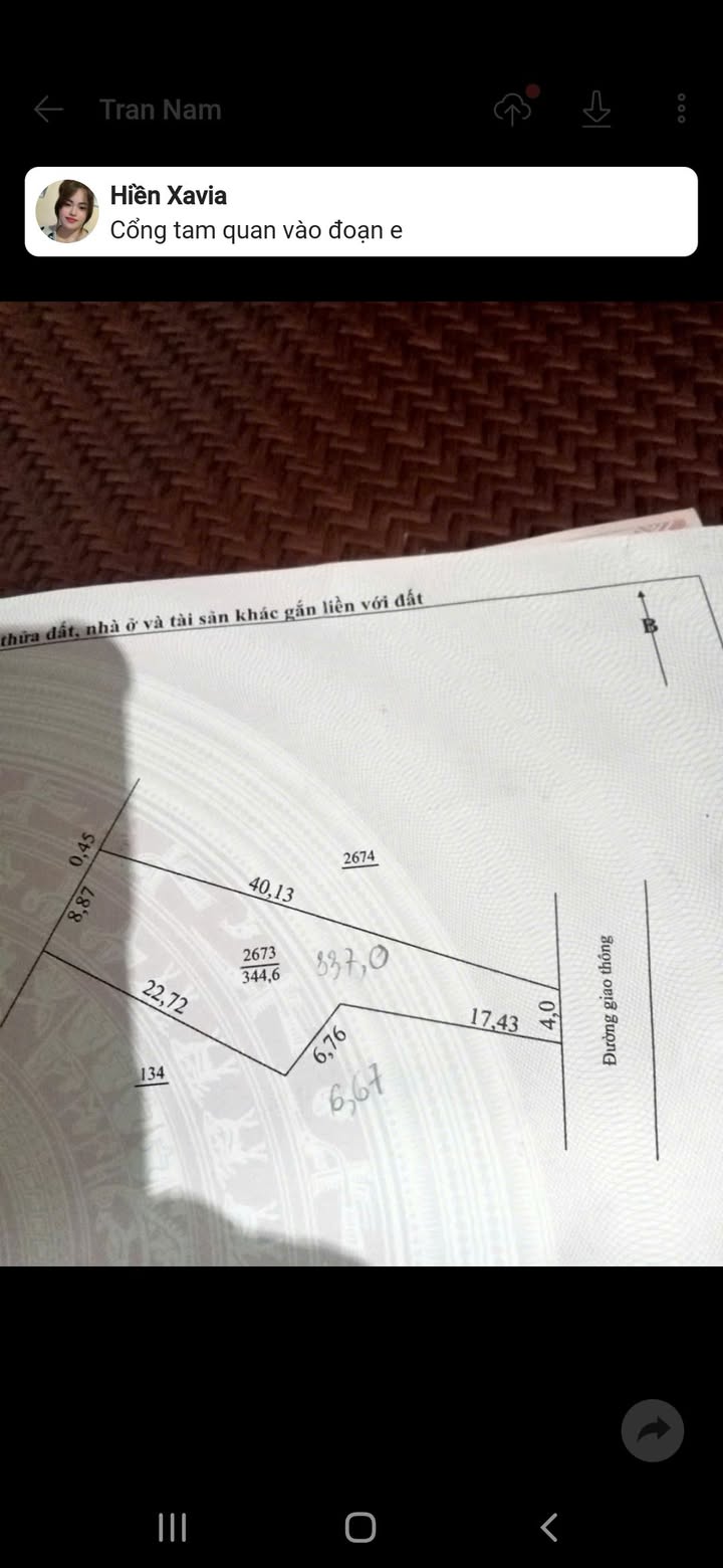 Đất thổ cư 100m² Thịnh Đức 338m² giá 1.3 tỷ - Đường bê tông ô tô tránh nhau!