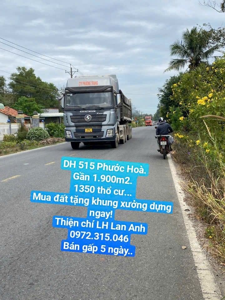 Đất nền Phước Hoà - 1.900m² giá chỉ 8 tỷ - Cơ hội đầu tư tuyệt vời!